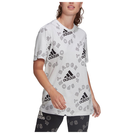 Adidas Γυναικεία κοντομάνικη μπλούζα Essentials Logo Alloverprint